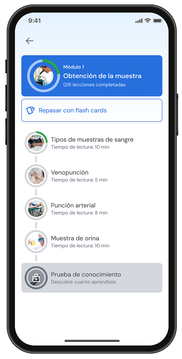 Pantalla Muestras iLab